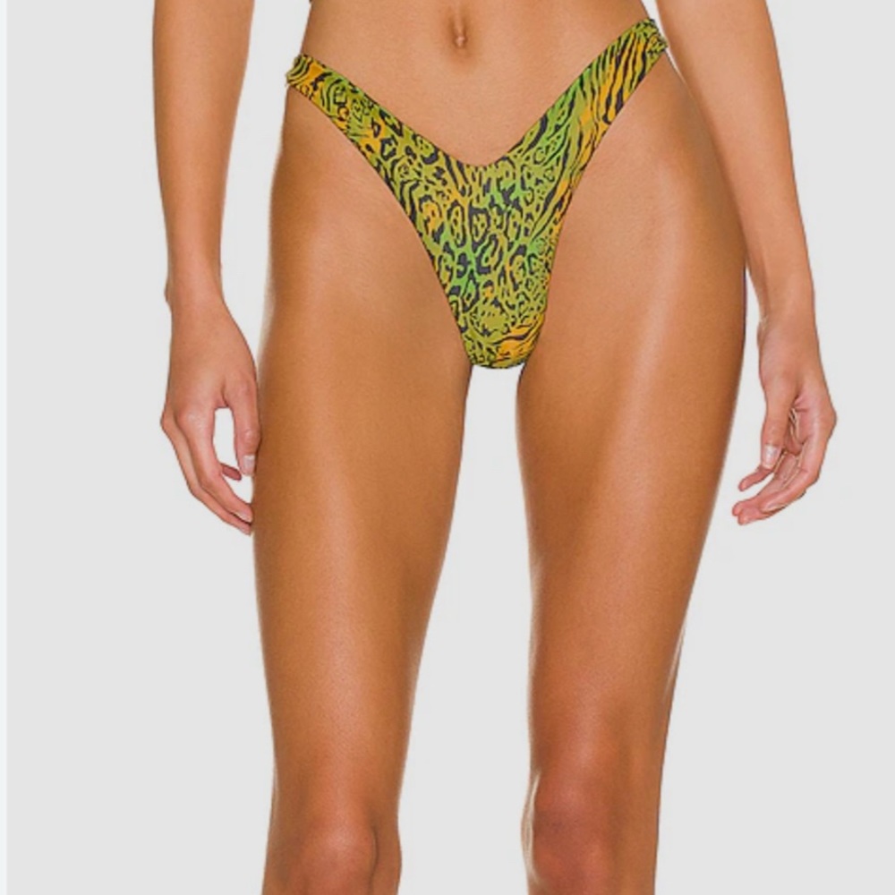 Camila Coelho Azaria Bottom In Jungle Green Leopard size xs